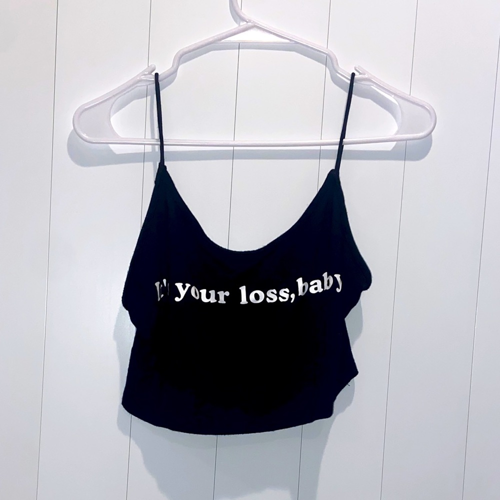 Black Spaghetti Strap Crop Top